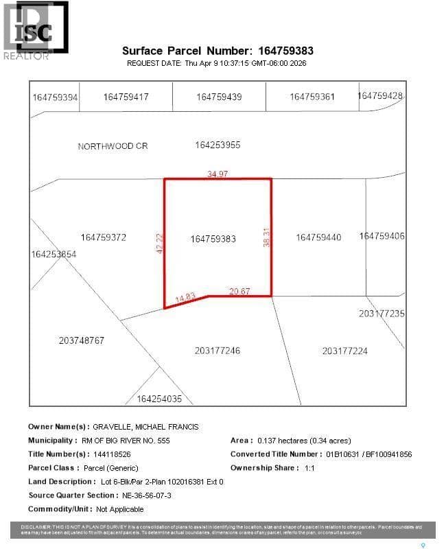 lot 6 blk 2 Northwood crescent, Big River Rm No. 555
